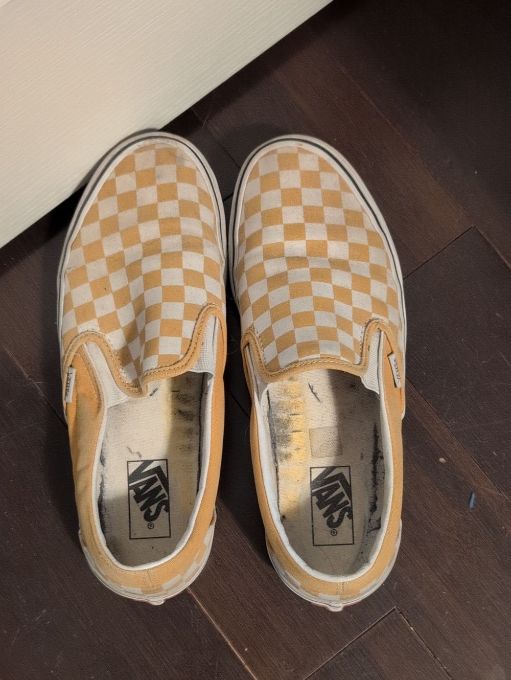 Vans Kids Checkerboard Slip-On Sneakers - Yellow & White